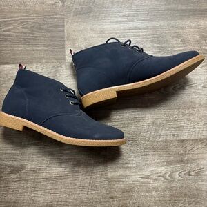 Tommy Hilfiger Navy Blue Suede Benay Chukka Boots Size 8